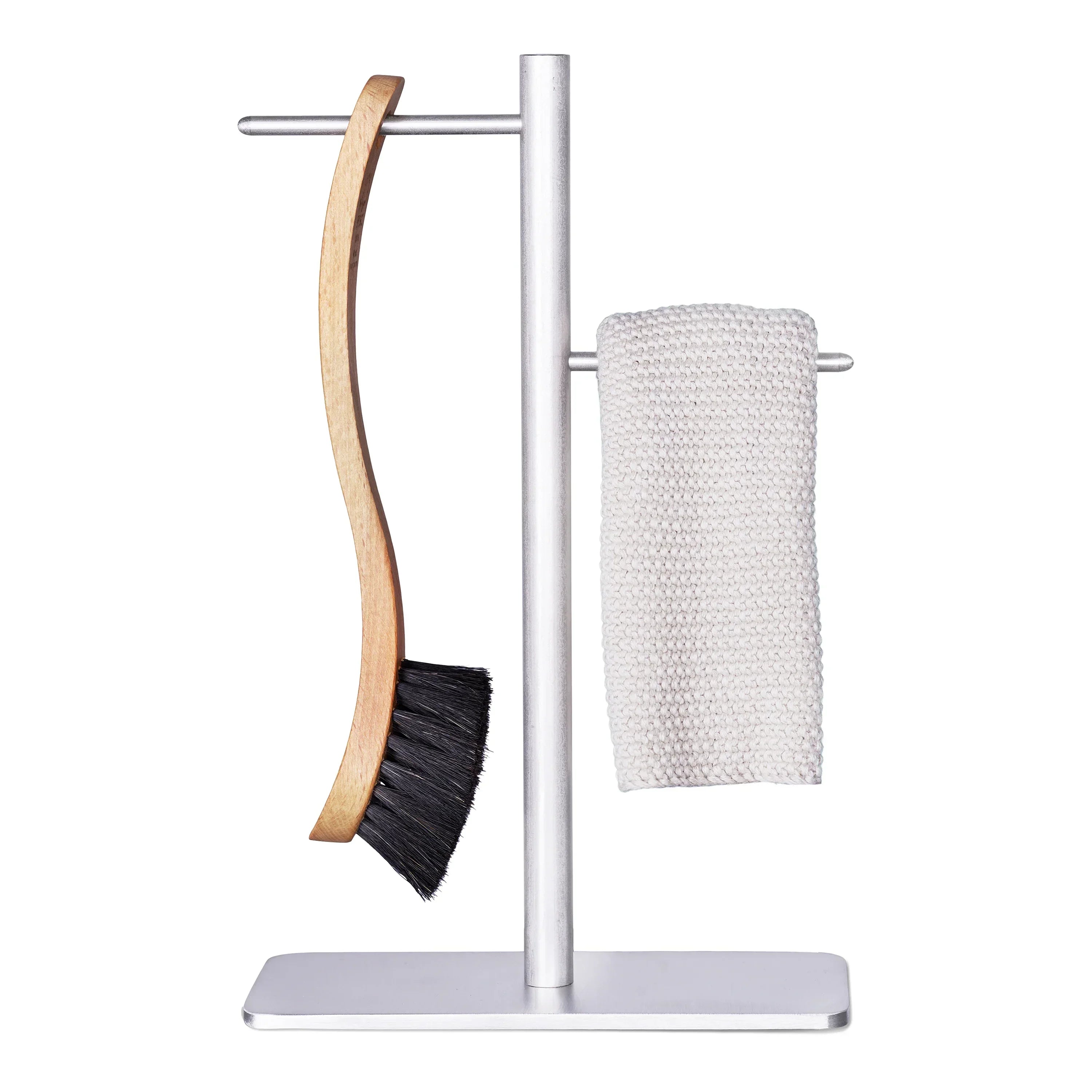 Håndlavet BørsteBuddy i rustfrit stål til opvaskebørste og karklud. Stilrent dansk design med en solid og lækker finish.