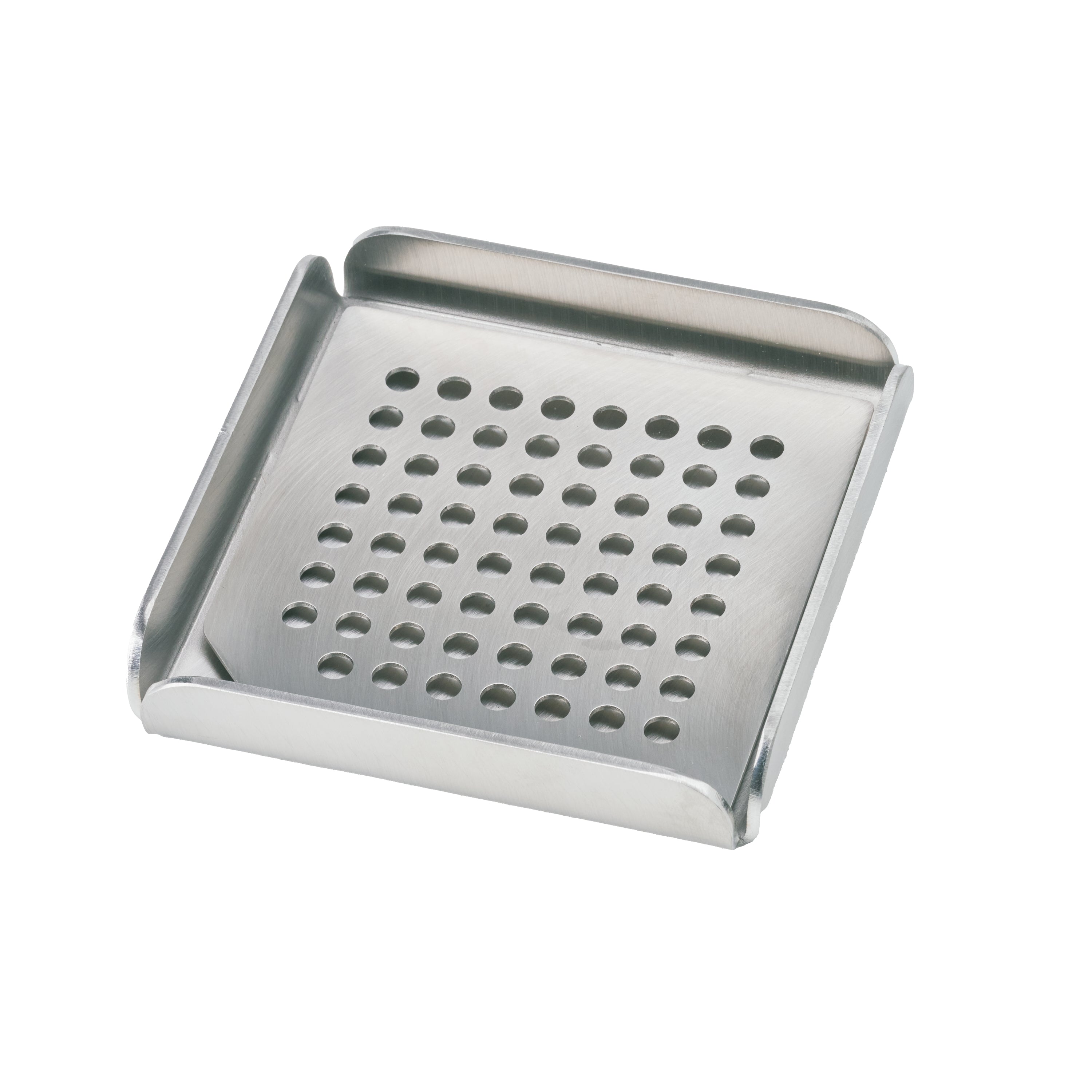 Håndlavet Dryprist i rustfrit stål fra Djursland. 8x8 cm rist med huller til optimal luftcirkulation under køkkensvampen.