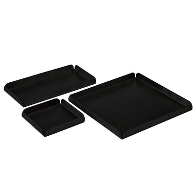 Håndlavet lille bakke i mat sort pulverlakeret rustfrit stål. Enkelt og holdbart dansk design til køkkenvasken.