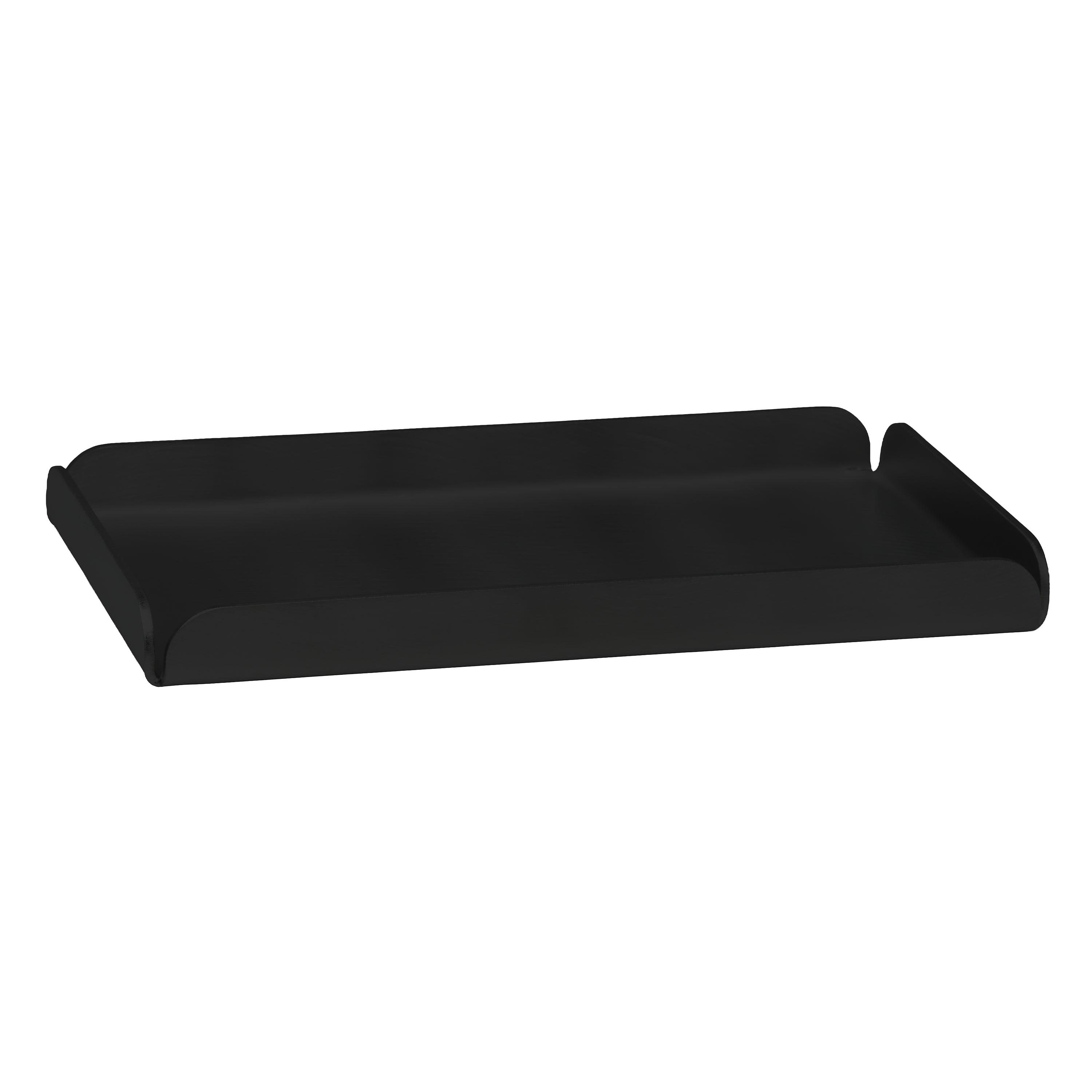 Håndlavet mellemstor bakke i mat sort pulverlakeret rustfrit stål. Enkelt og holdbart design til køkkenvasken fra Djursland.