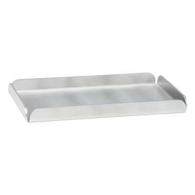 Håndlavet bakke i børstet rustfrit stål til køkkenvasken. Enkel, solid og danskproduceret base med flot finish.